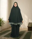 Medallion Embroidery Prayer Set Dark Green 
