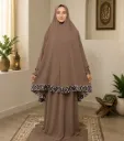 Medallion Embroidery Prayer Set Brown 