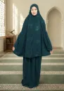 Tone-on-Tone Embroidered Prayer Set Green