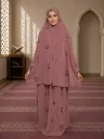 Tone-on-Tone Embroidered Prayer Set old pink 