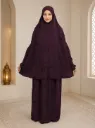 Tone-on-Tone Embroidered Prayer Set Burgundy 