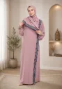 Embroidered One-Piece Prayer Dress pink