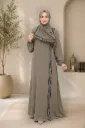 Embroidered One-Piece Prayer Dress Khaki 