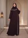 Embroidered One-Piece Prayer Dress Burgundy