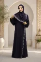 Embroidered One-Piece Prayer Dress Eggplant
