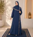 Embroidered One-Piece Prayer Dress Blue