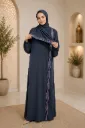 Embroidered One-Piece Prayer Dress Gray