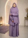 Embroidered Sleeve Prayer Set Khaki purple