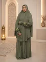 Embroidered Sleeve Prayer Set Olive