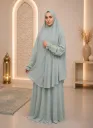 Embroidered Sleeve Prayer Set Light Green