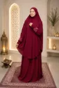 Embroidered Sleeve Prayer Set Maroon