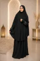Embroidered Sleeve Prayer Set Black 