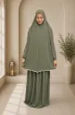 Prayer Set with White Crochet Trim Olive 