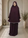 Prayer Set with White Crochet Trim Burgundy