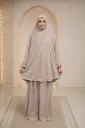 Prayer Set with White Crochet Dark Beige 