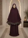 Crepe Prayer Set – “My Prayer, My Life” Embroidery Maroon