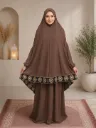 Crepe Prayer Set – “My Prayer, My Life” Embroidery Brown