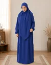 Separate Hijab One-Piece Prayer Dress Royal Blue 
