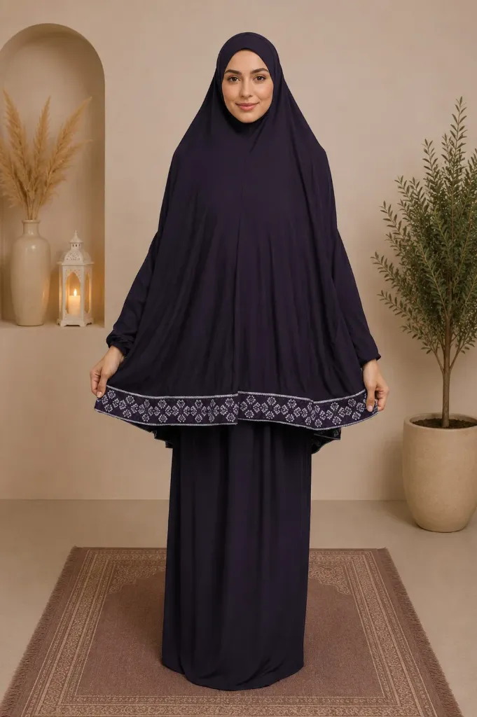 Traditional Embroidery prayer set Eggplant