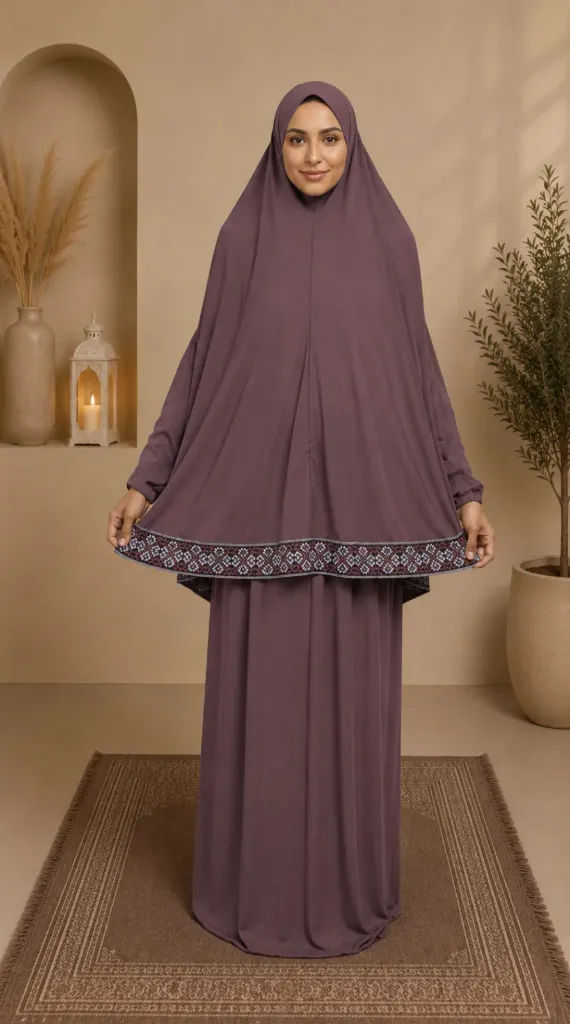 Traditional Embroidery prayer set Plum 
