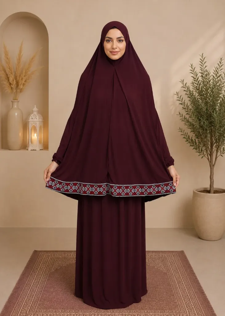 Traditional Embroidery prayer set Maroon