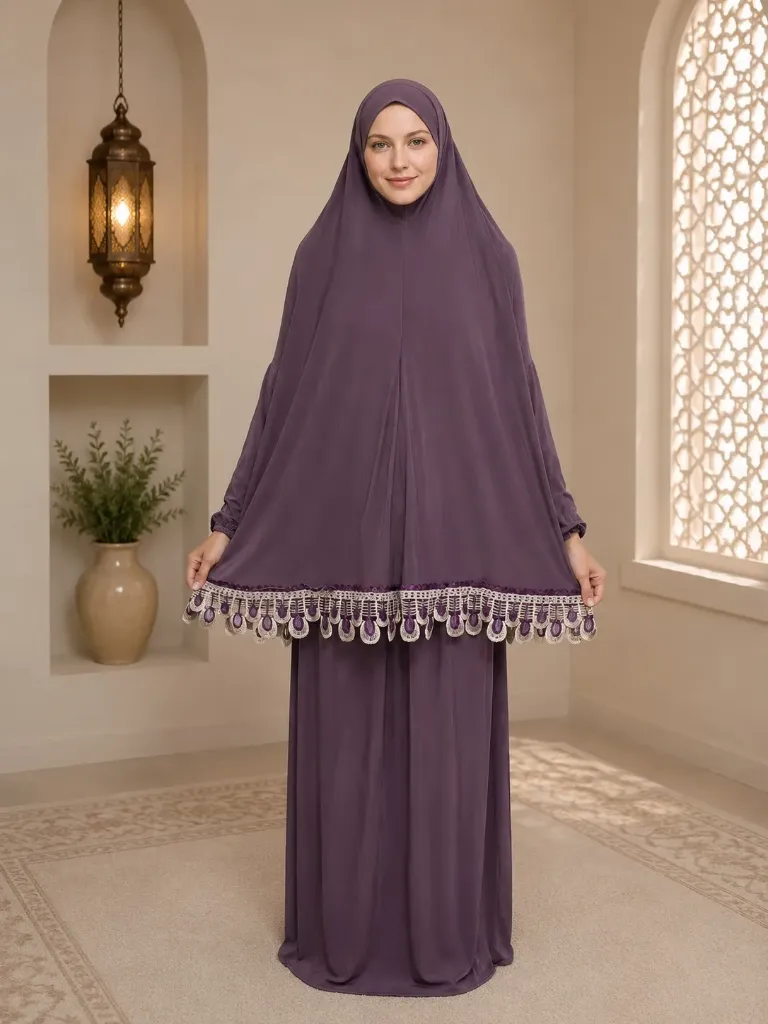 Lycra Prayer Set Lace purple