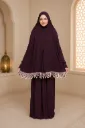 Lycra Prayer Set Lace Maroon 