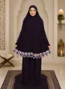 Lycra Prayer Set Lace Eggplant 