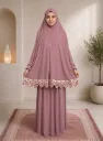 Lycra Prayer Set Lace Pink 