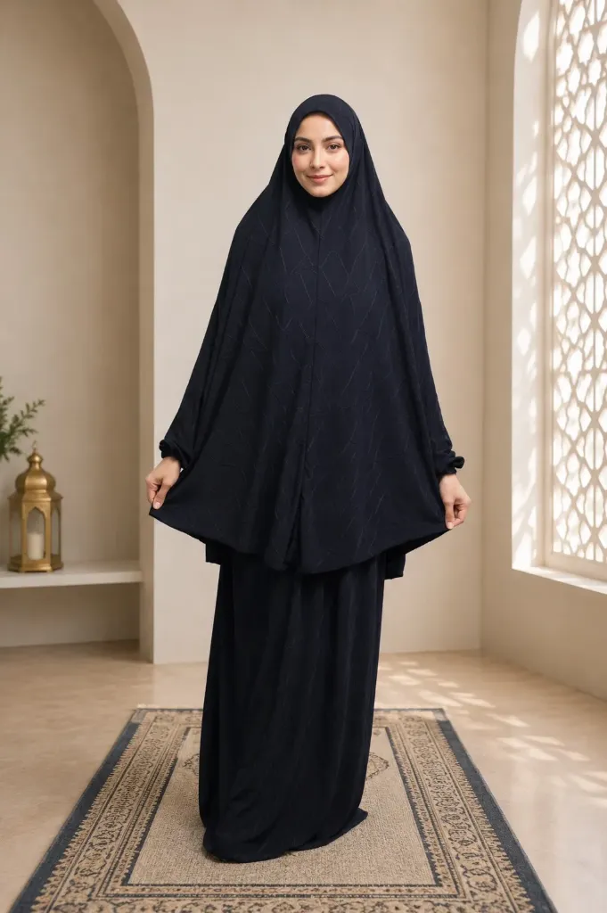 Lycra Prayer Set Dark Navy Blue 