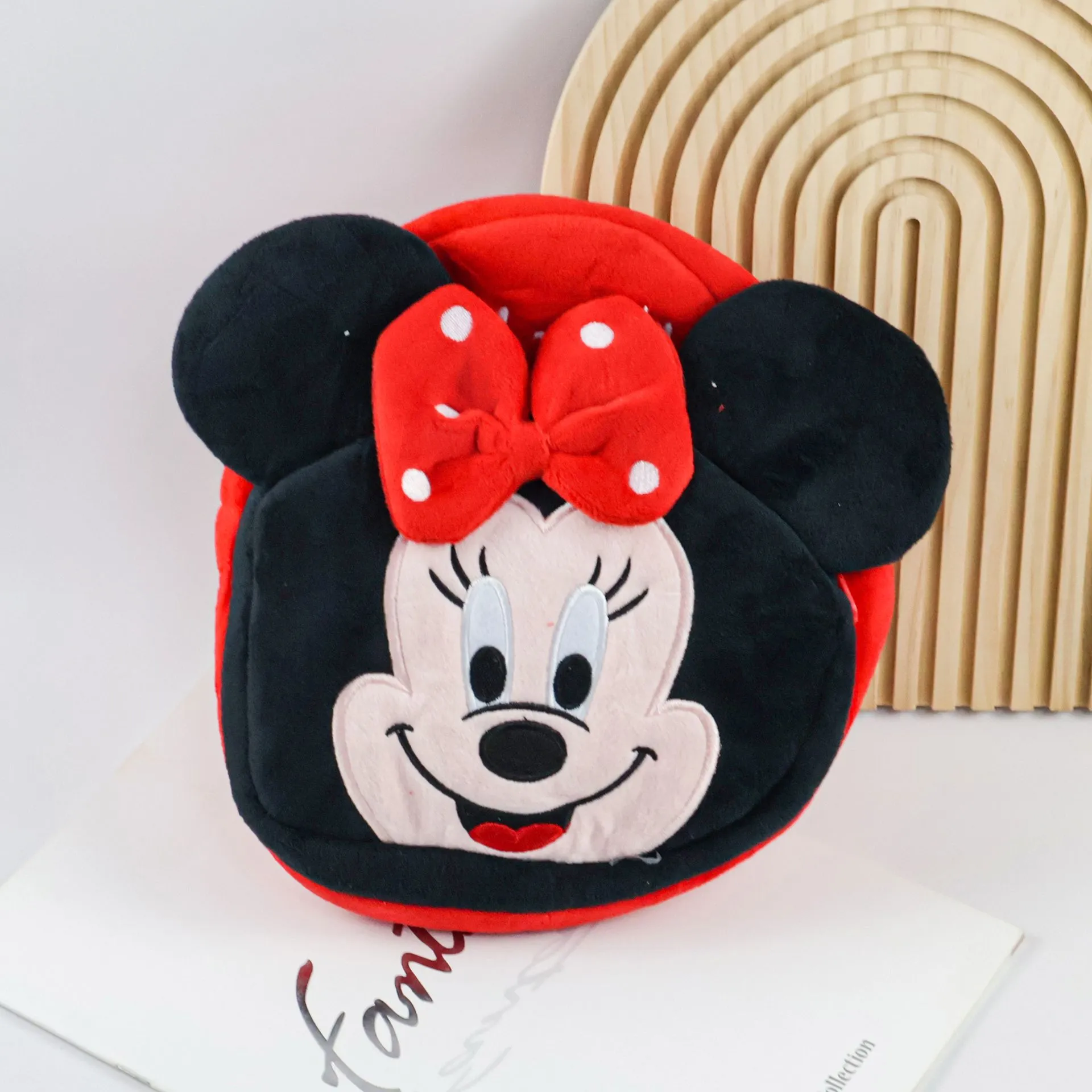 Red Minnie Mouse Soft Plush Backpack 