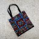 Embroidered canvas tote bag with zipper