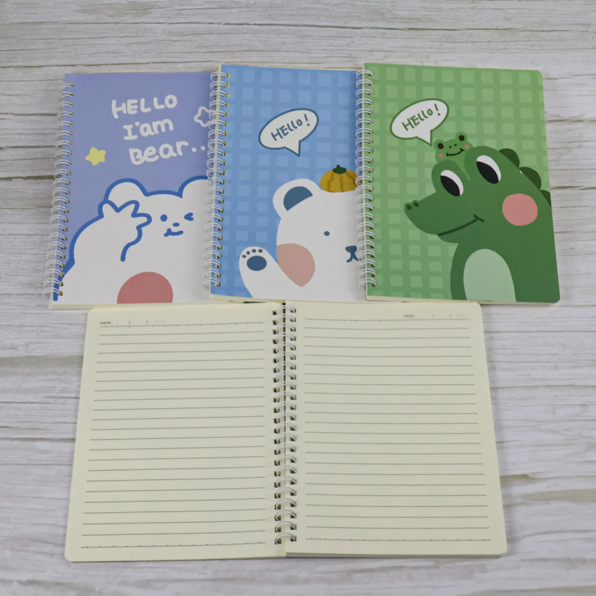 Cute Animal Spiral Notebook Set – Pack of 4