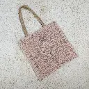 Embroidered canvas tote bag with zipper