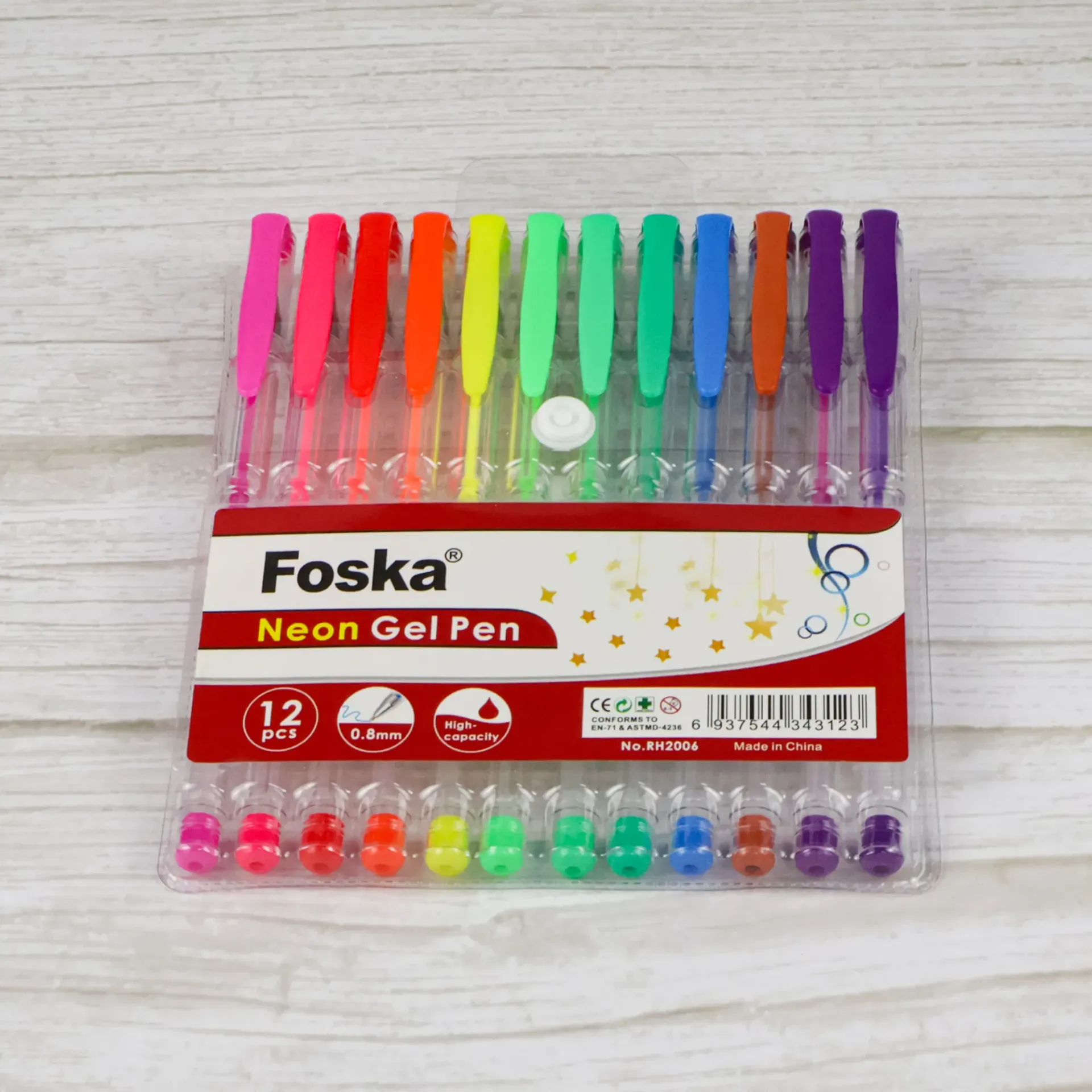 Neon Gel Pen Set – 12 Colors