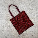Embroidered canvas tote bag with zipper
