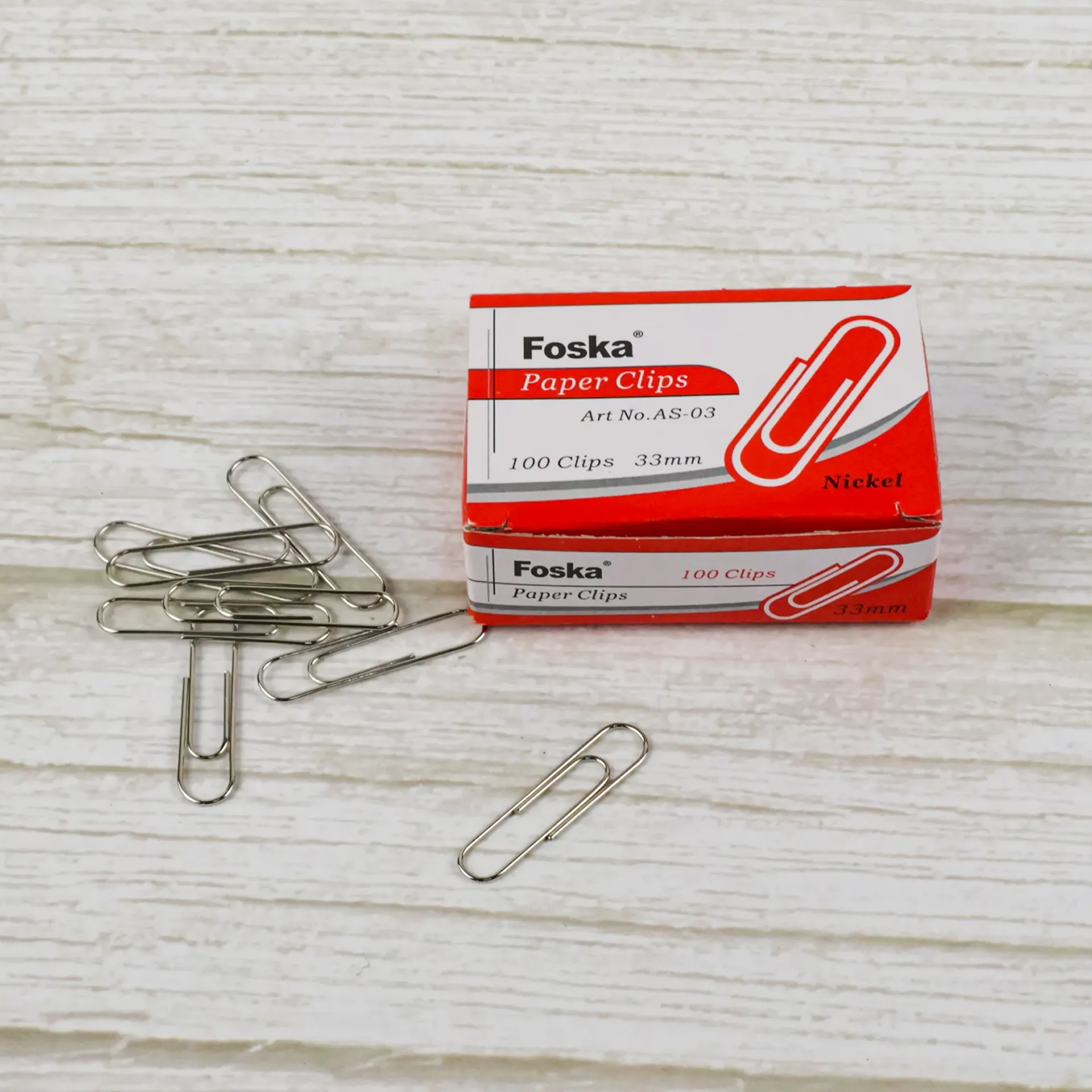 Nickel Paper Clips 33mm – 100 Clips Box
