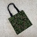 Embroidered canvas tote bag with zipper