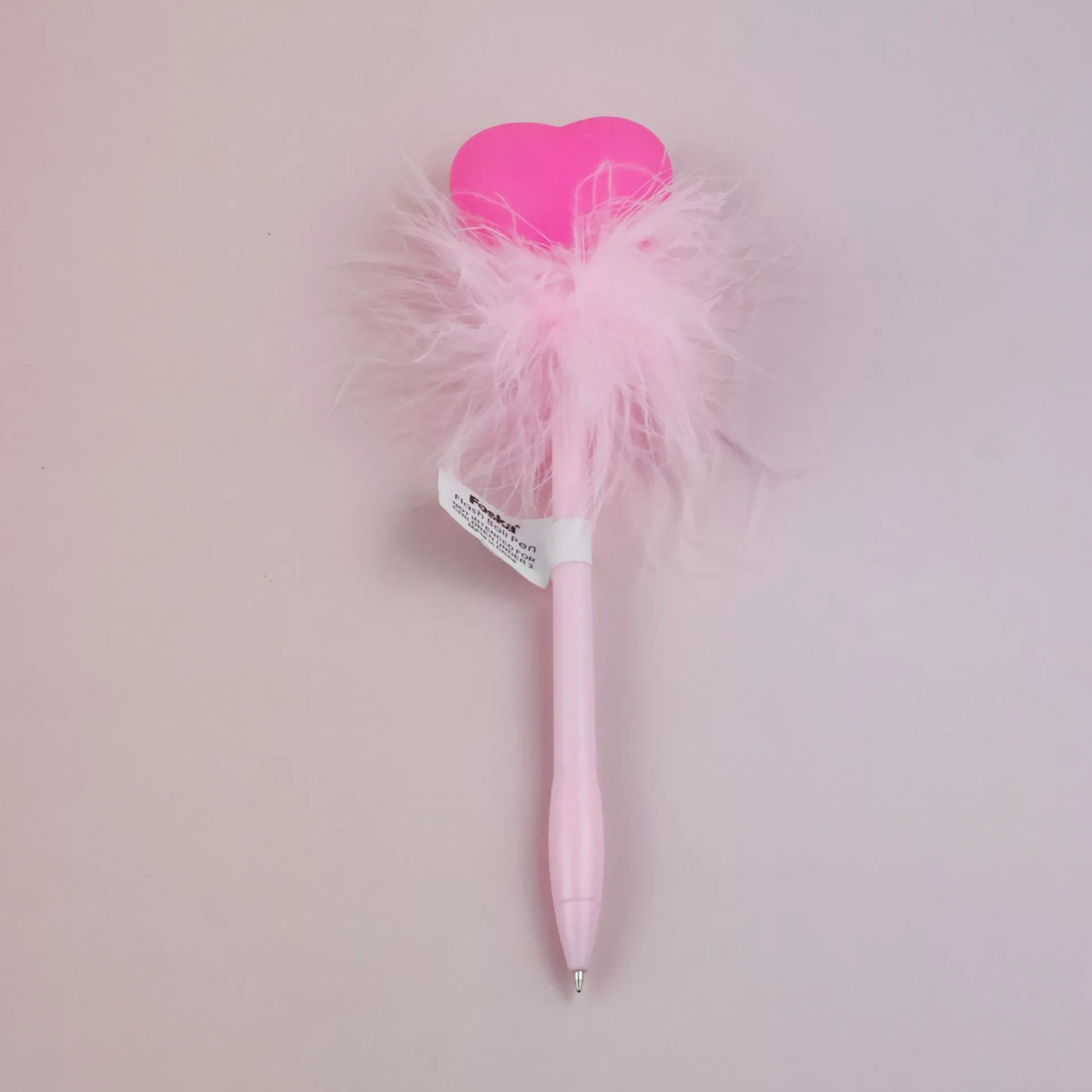 Fluffy Feather Flash Ballpoint Pen – Cute Light-Up Novelty Pen