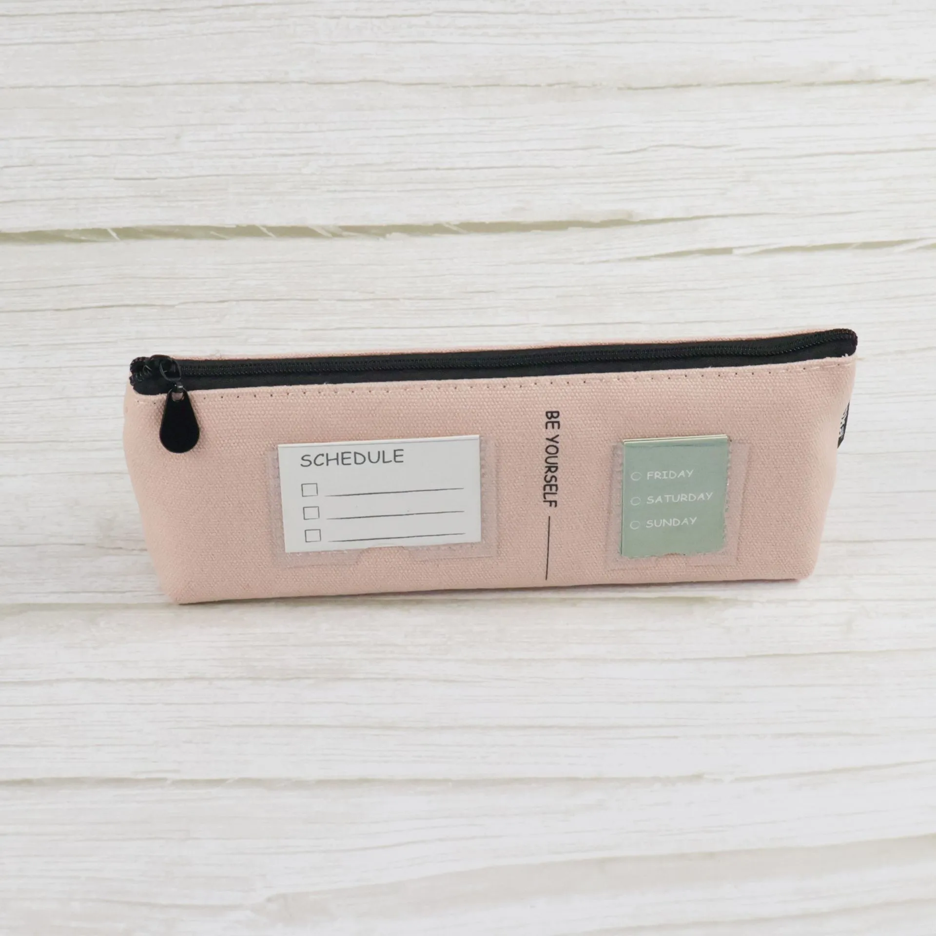 Canvas Pencil Bag with Schedule Pocket 