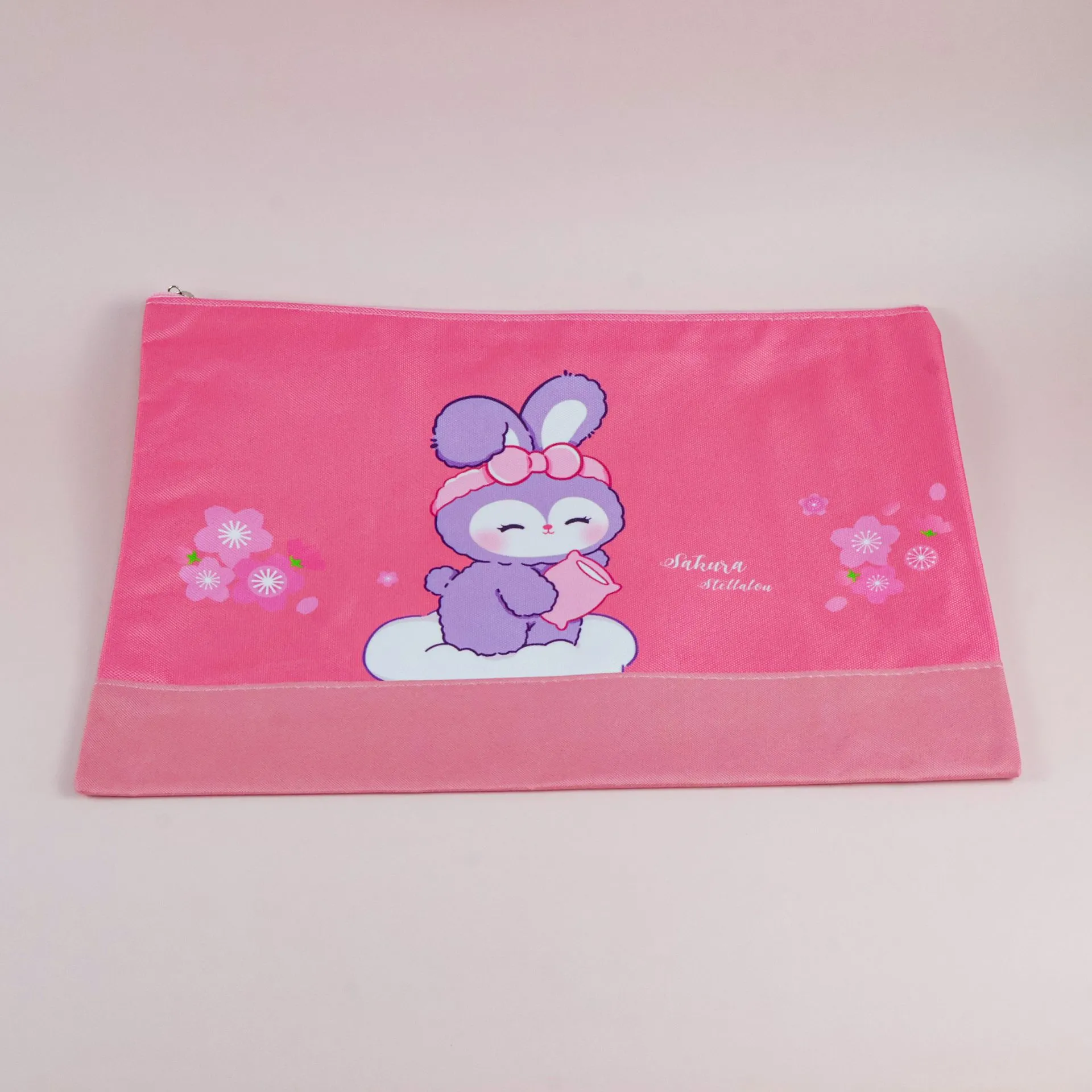 Cute Bunny Canvas Zipper Document Bag