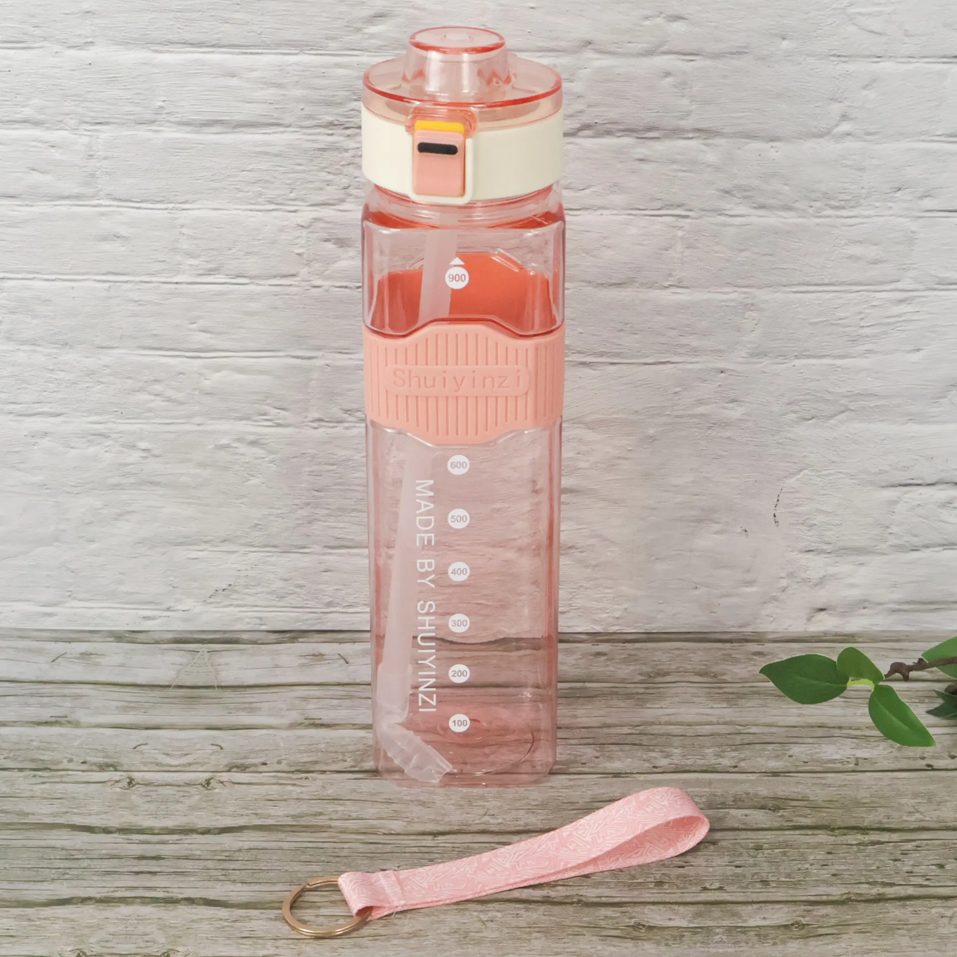 Plastic Water Bottle with Straw