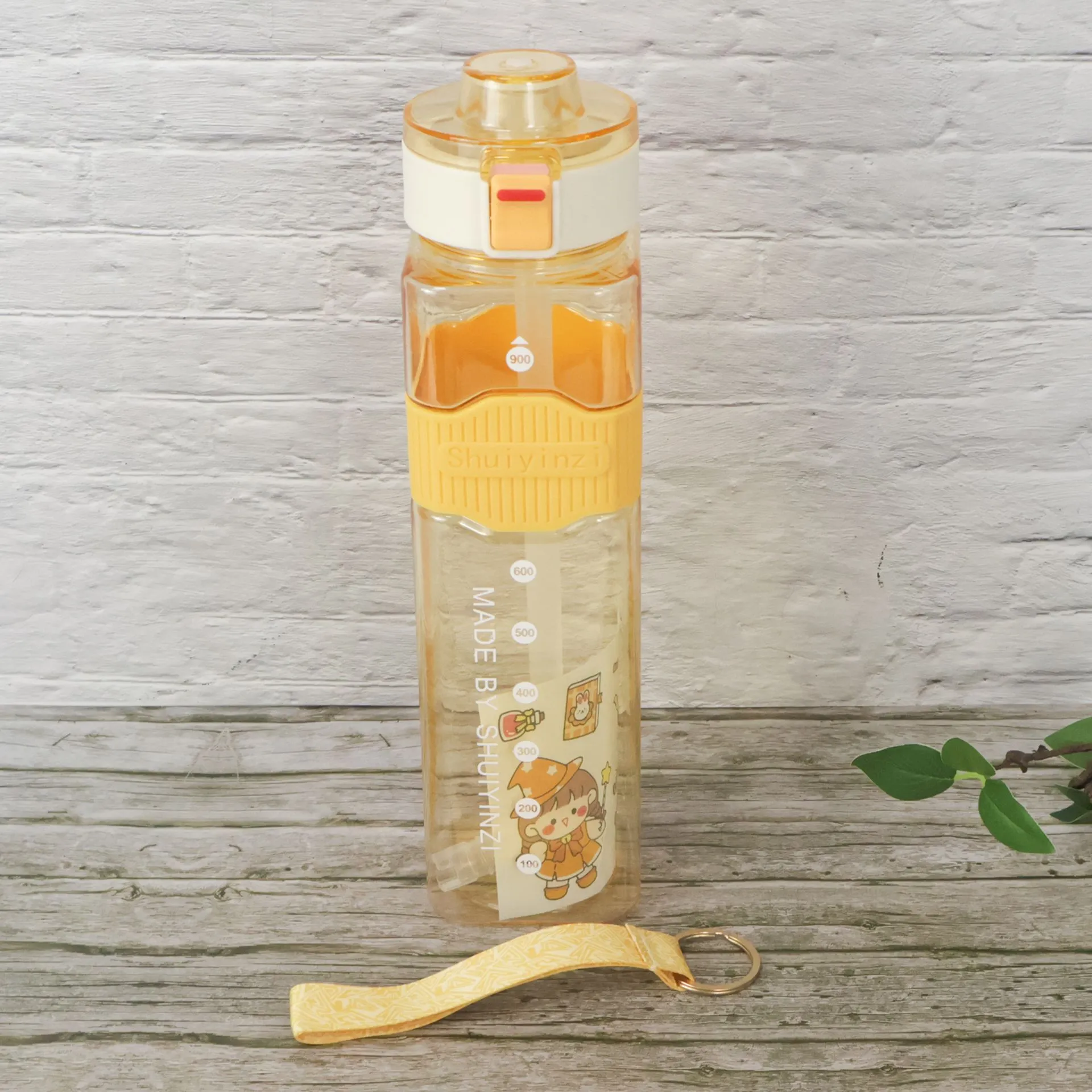 Plastic Water Bottle with Straw