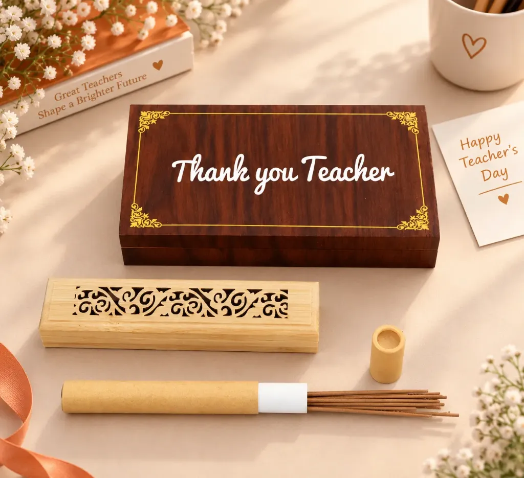 Teachers Wooden Incense Burner with wood box