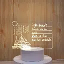 Acrylic Light Desk Lamp Rewritable Night Light with Message Board (square shape)
