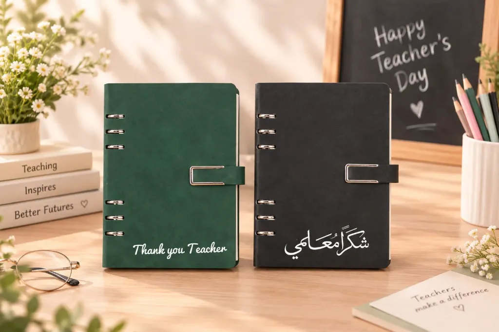 Refillable PU Leather Ring Binder Notebook – Teacher's Day Gift