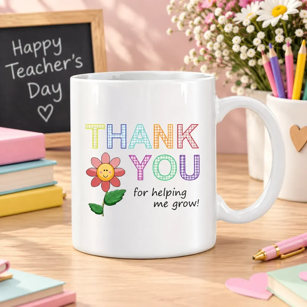 White Ceramic Teacher’s Day Mug – 11 oz