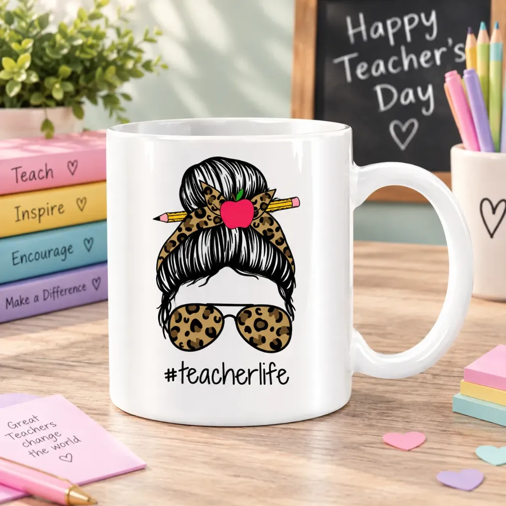 White Ceramic Teacher’s Day Mug – 11 oz