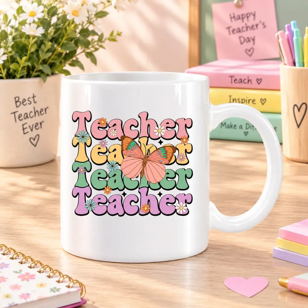 White Ceramic Teacher’s Day Mug – 11 oz