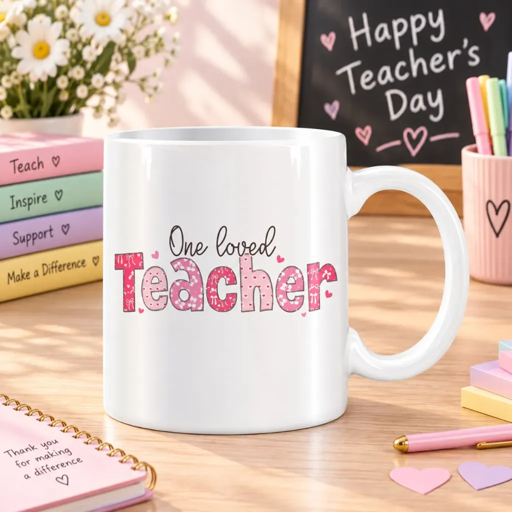 White Ceramic Teacher’s Day Mug – 11 oz
